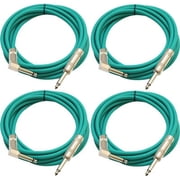 Seismic Audio Right Angle to Straight Guitar Cable 10 4 Pack