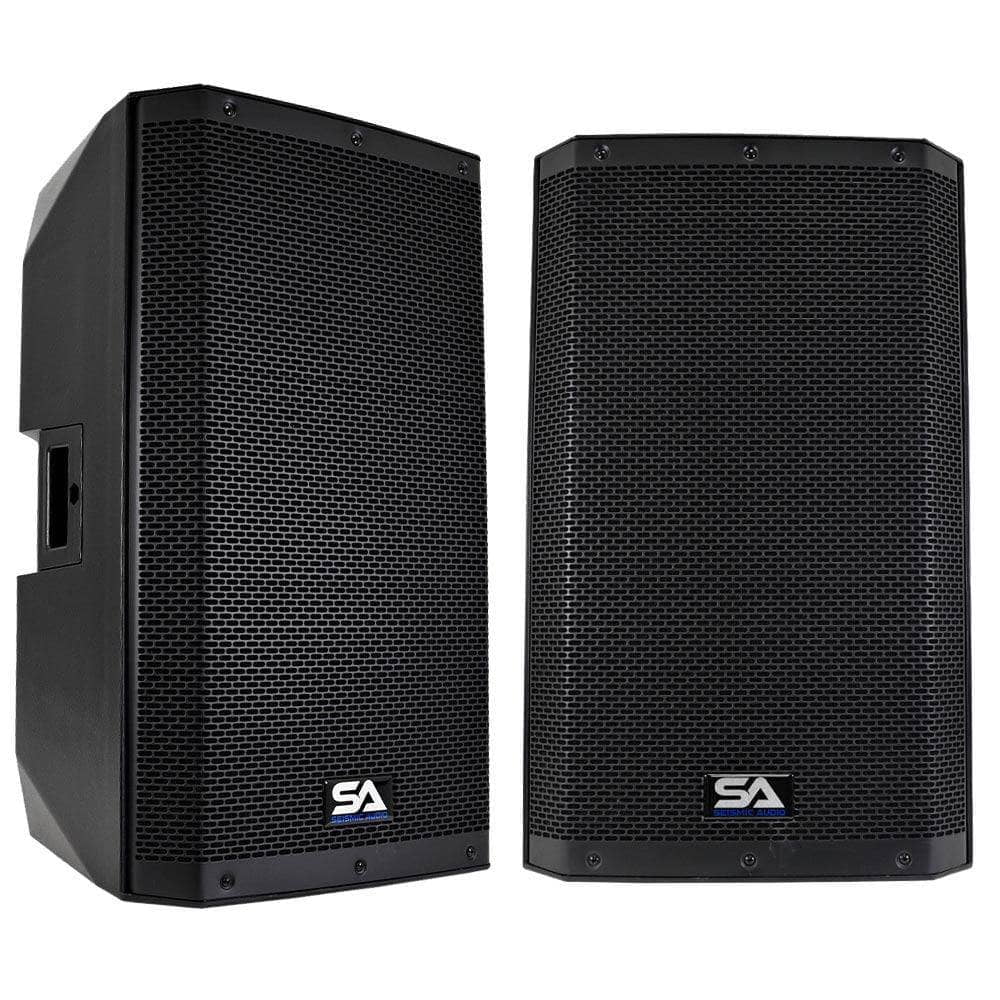Seismic Audio - Riot-12 - Pair of Powered 12" 1000 Watt PA /DJ Speakers with Bluetooth, DSP, Built in Mixer & Class D Amplifier