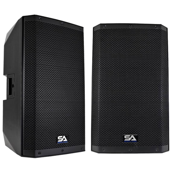 Seismic Audio - Riot-15 - Pair of Powered 15" 1000 Watt PA /DJ Speakers with Bluetooth, DSP, Built in Mixer & Class D Amplifier