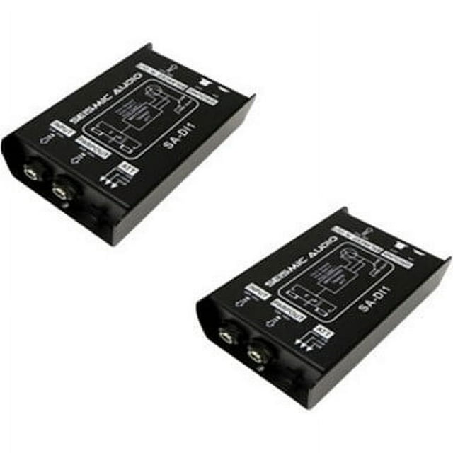 Seismic Audio SADI1, Pair of Passive Direct Box with Ground Lift and Attenuator Switch