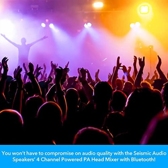 Seismic Audio - SA-MA4C - 4 Channel 200 Watt Powered PA Head Mixer with Bluetooth and Effects