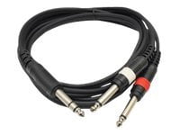 Seismic Audio  - 4 Pack - Insert Cable TRS 1/4" to 2 TS 1/4" 6 Foot Patch Adapter Black - SA-Y3.6-4Pack