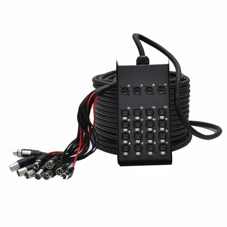 Seismic Audio SACB-16x4x100 - 16 Channel XLR Low Profile Snake Cable - 100 Feet Stage Box