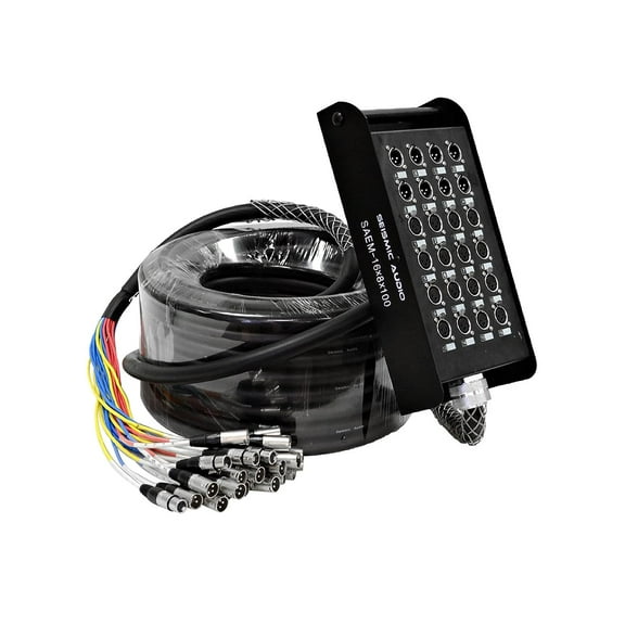 Seismic Audio SACB-24x8x100 XLR Snake 24 - Channel Low Profile Circuit Board Audio Snake Cable - 100 Feet