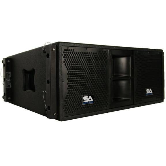 Seismic Audio SALA-210 Passive 2x10 Line Array Portable Speaker with Dual Compression Drivers, Outdoor Speakers