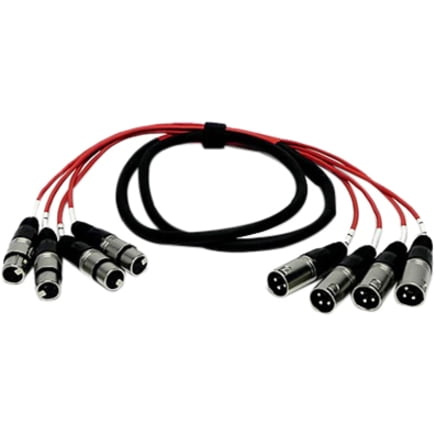 Seismic Audio SARLX-4x5, 4 Channel XLR Colored Snake Cable 5'