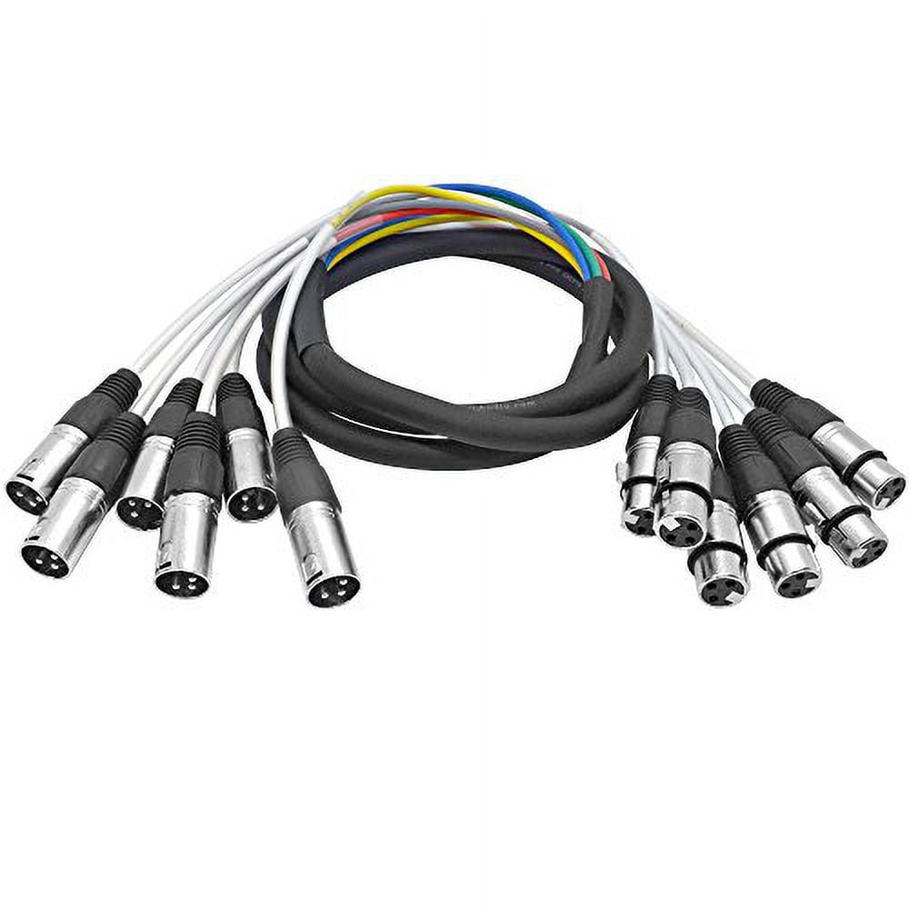 Seismic Audio 6-Pack Colored 3ft Patch Cables - XLR Female To 1/4" TRS Male