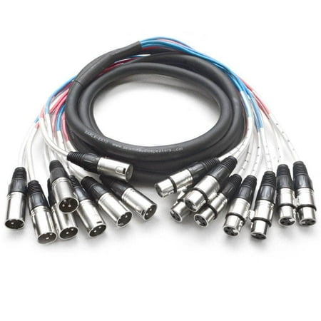 Seismic Audio SARLX-8x10, 8 Channel XLR Colored Snake Cable 10'