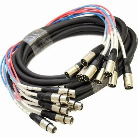 Seismic Audio SARLX-8x25, 8 Channel XLR Colored Snake Cable 25'