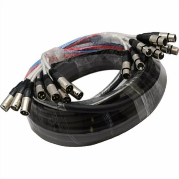 Seismic Audio SARLX-8x50, 8 Channel XLR Colored Snake Cable 50'