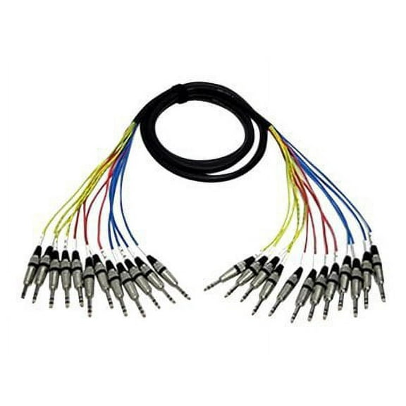 Seismic Audio NEW 12 CHANNEL TRS SNAKE CABLE -10 Feet Pro Audio Patch - SASRT-12x10