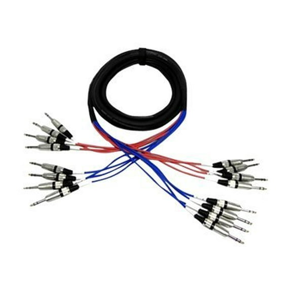 Seismic Audio NEW 8 CHANNEL TRS SNAKE CABLE -15 Feet -Pro Audio Patch - SASRT-8x15