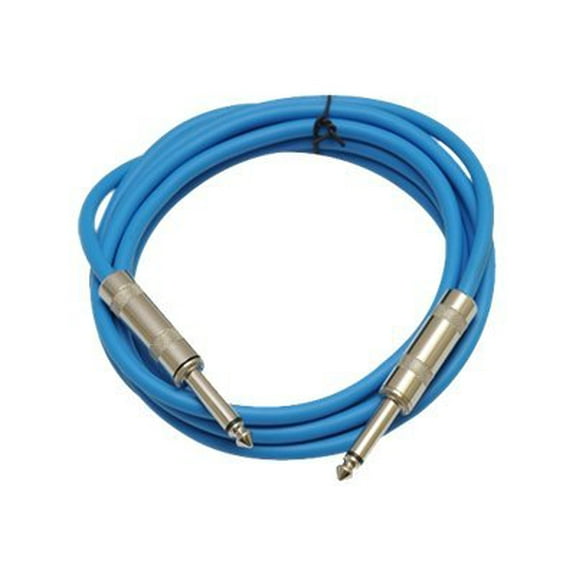 Seismic Audio - Blue 1/4" TS 10' Patch Cable - Effects - Guitar - Instrument Blue - SASTSX-10Blue