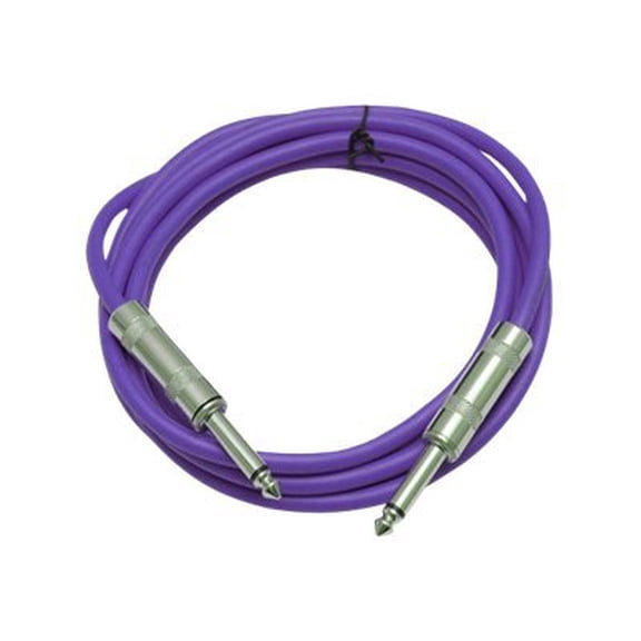 Seismic Audio - Purple 1/4" TS 10' Patch Cable - Effects - Guitar - Instrument Purple - SASTSX-10Purple