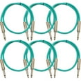 thumbnail image 1 of Seismic Audio SASTSX-2, 6 Pack of Green 2 Foot TS Patch Cable, 1 of 3