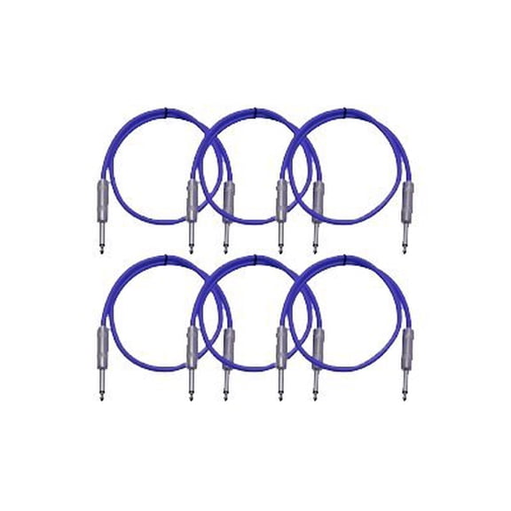 Seismic Audio SASTSX-3 - Audio cable - mono jack male to mono jack male - 91 cm - shielded - purple (pack of 6)