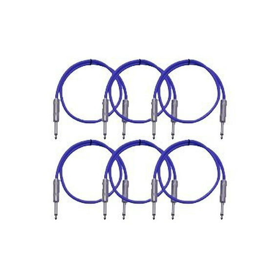 Seismic Audio SASTSX-3 - Audio cable - mono jack male to mono jack male - 91 cm - shielded - purple (pack of 6)