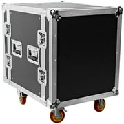 Seismic Audio SATAC12U 12 Space ATA Rack Case with 4 Inch Casters, 12U Rack Network Server Case