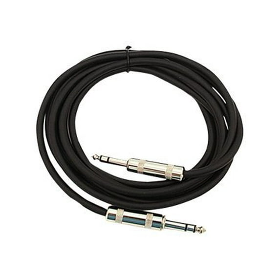 Seismic Audio - Black 1/4" TRS 10' Patch Cable Effects Black - SATRX-10Black
