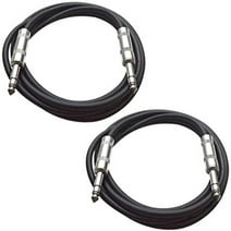 Seismic Audio  SATRX-2 1/4" Heavy Duty Balance TRS Male to Male Electric Patch (Connector Computer Power Amplifier) Cord, Essential Interconnect, 2 Foot, 2 Pack, Music Audio Instrument Cables, Black