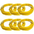thumbnail image 1 of Seismic Audio SATRX-25, 6 Pack of Yellow 25 Foot TRS Patch Cables, 1 of 3