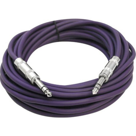 Seismic Audio SATRX-25, Purple 25 Foot TRS Patch Cable