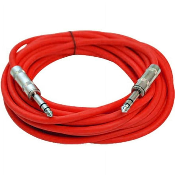 Seismic Audio SATRX-25, Red 25 Foot TRS Patch Cable