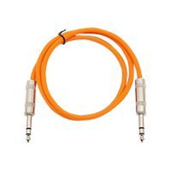 Seismic Audio - Orange 1/4" TRS 3' Patch Cable Effects Orange - SATRX-3Orange