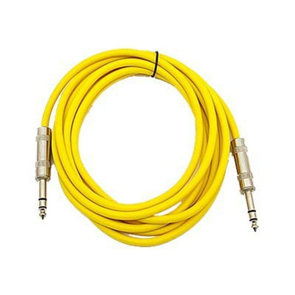 Seismic Audio  - Yellow 1/4" TRS 6' Patch Cable  Effects Yellow - SATRX-6Yellow