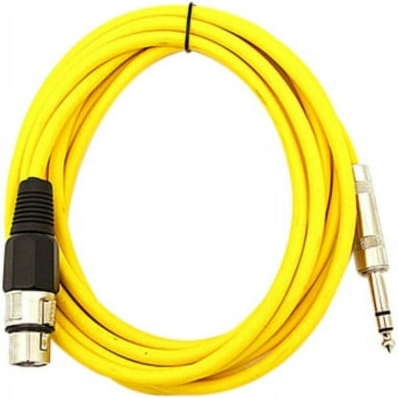Seismic Audio SATRXL-F10, Yellow 10' XLR Female to TRS Patch Cable