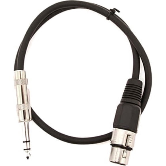 Seismic Audio SATRXL-F3, Black 3' XLR Female to TRS Patch Cable