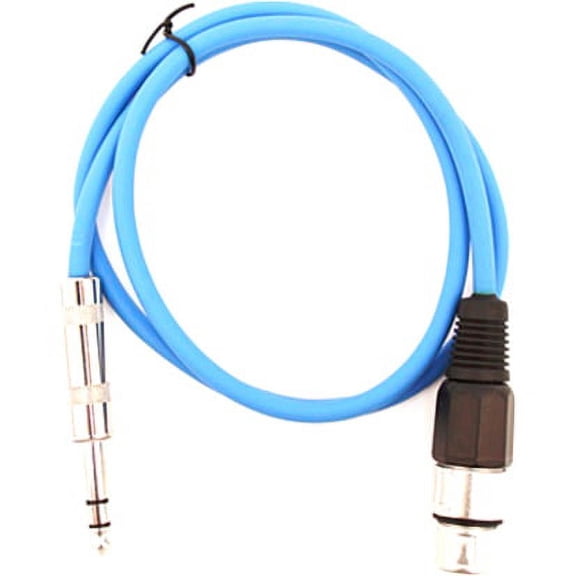Seismic Audio SATRXL-F3, Blue 3' XLR Female to TRS Patch Cable