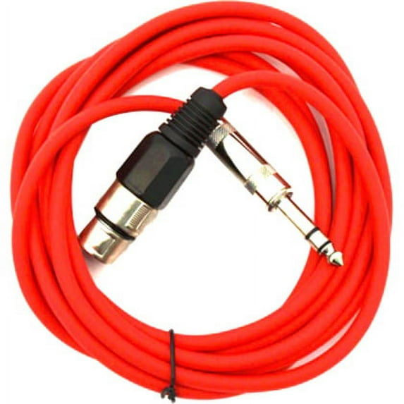 Seismic Audio SATRXL-F6, Red 6' XLR Female to TRS Patch Cable