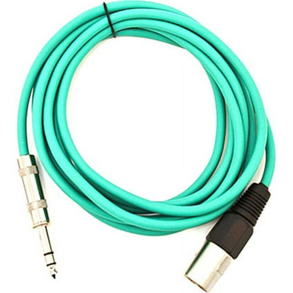 Seismic Audio SATRXL-M10, Green 10 Foot XLR Male to TRS Patch Cable