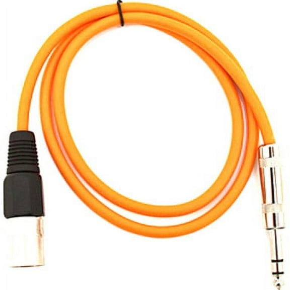 Seismic Audio SATRXL-M2, Orange 2' XLR Male to TRS Patch Cable