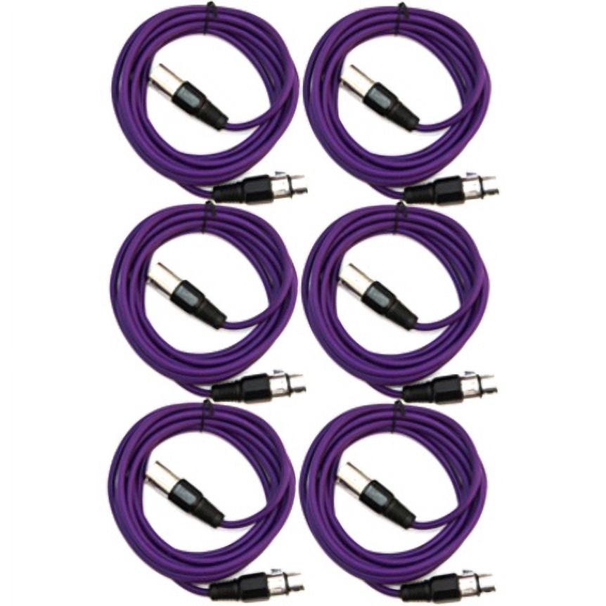 10　of　Audio　Pack　Seismic　Patch　Cables　Foot　Purple　SAXLX-10,　XLR