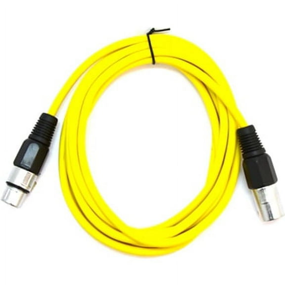 Seismic Audio SAXLX-10, Yellow 10 Foot XLR Patch Cable