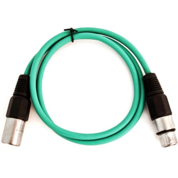 Seismic Audio SAXLX-2, Green 2 Foot XLR Patch Cable