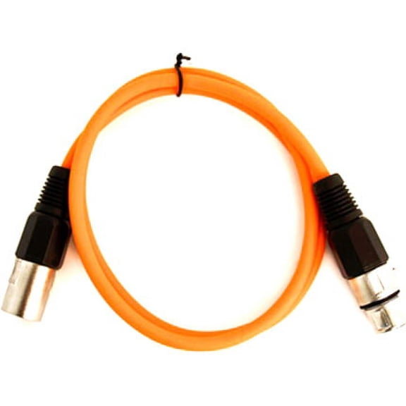 Seismic Audio SAXLX-2, Orange 2 Foot XLR Patch Cable