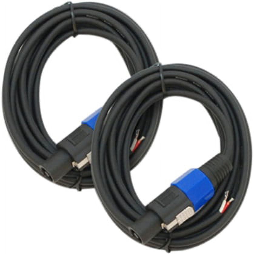 Seismic Audio SPRW15, Two Raw Wire to Speakon Speaker Cable 15'