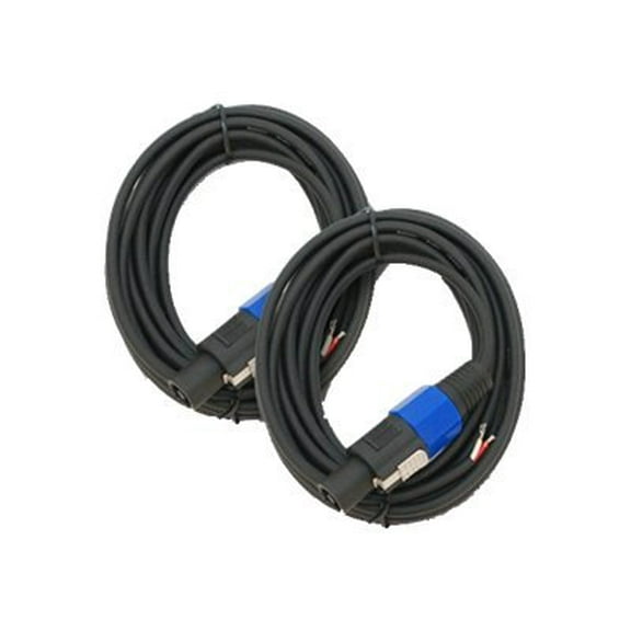 Seismic Audio 2 15' PA/DJ Raw Speaker Cable to Speakon Black - SPRW15Pair