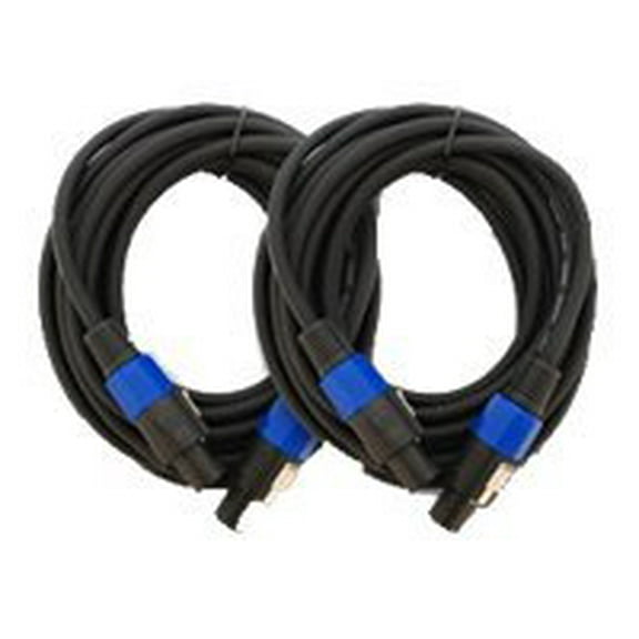 Seismic Audio (2) 25' Foot Speakon PA/DJ SPEAKER CABLE Black - TW12S25Pair