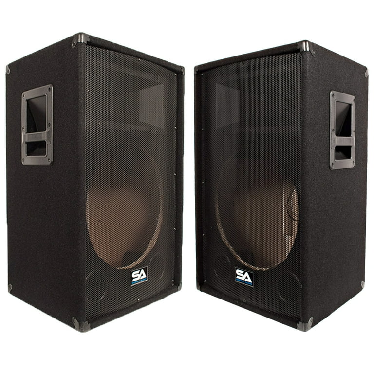 Seismic Audio Two Empty 15 Inch PA DJ Speaker Cabinet with