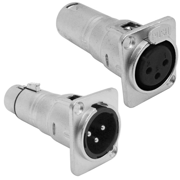 Seismic Audio XLR Female to Male & XLR Male to Female Pass Through Feed Panel Mount Adapters - SAPT281MF