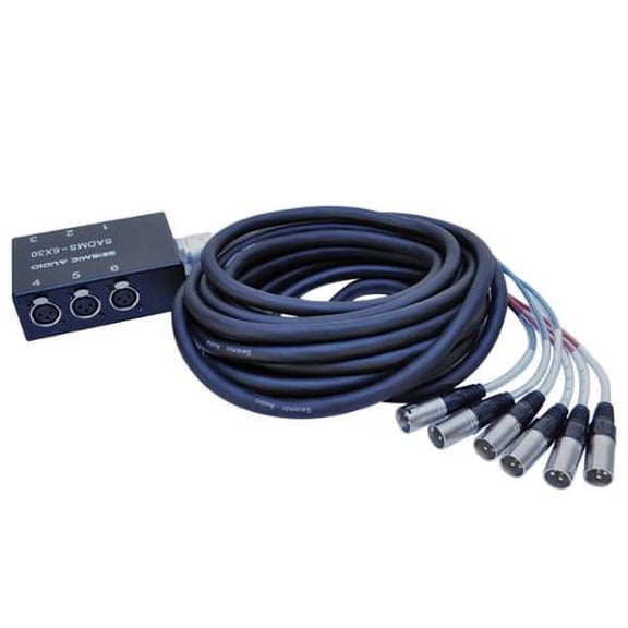 Seismic Audio XLR Pro Stage Box Snake Cable - 6 or 8 Channel - 30' - SADMS-Series
