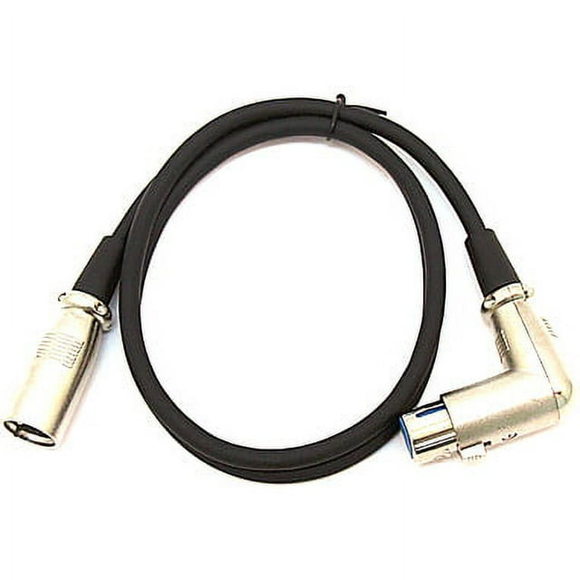 Seismic Audio XLRRAS, 3' XLR Male to Right Angle Female Patch Cable