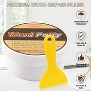 Seisso Wood Putty Wood Filler Wood Hardware Adhesive for Table, Cabinet, Floors, Door, White, 7 Fl Oz
