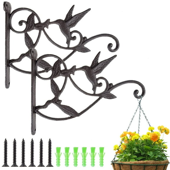 Seisso Iron Hanging Plant Bracket ,Versatile Mounts for Plant Hanger, Indoors and Outdoors Decorations 2 Count
