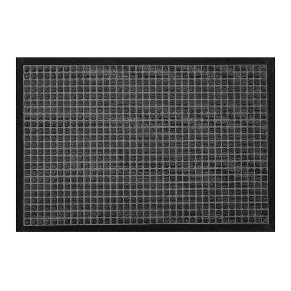 Seisso Solid Print Outdoor Rubber Doormats, Gray, 17" x 30", Non-Slip Backing, 1 Count,Deal on Sale Clearance
