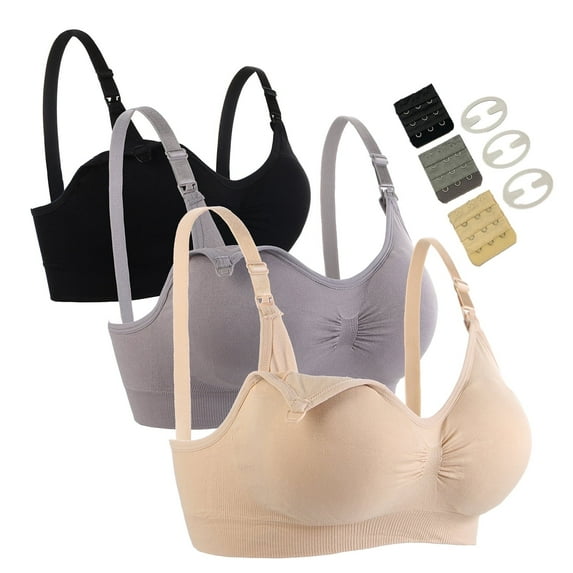 luopital 3 Pack Maternity Nursing Bra for Breastfeeding Seamless Wireless Bras Sleep Bralette for Women L